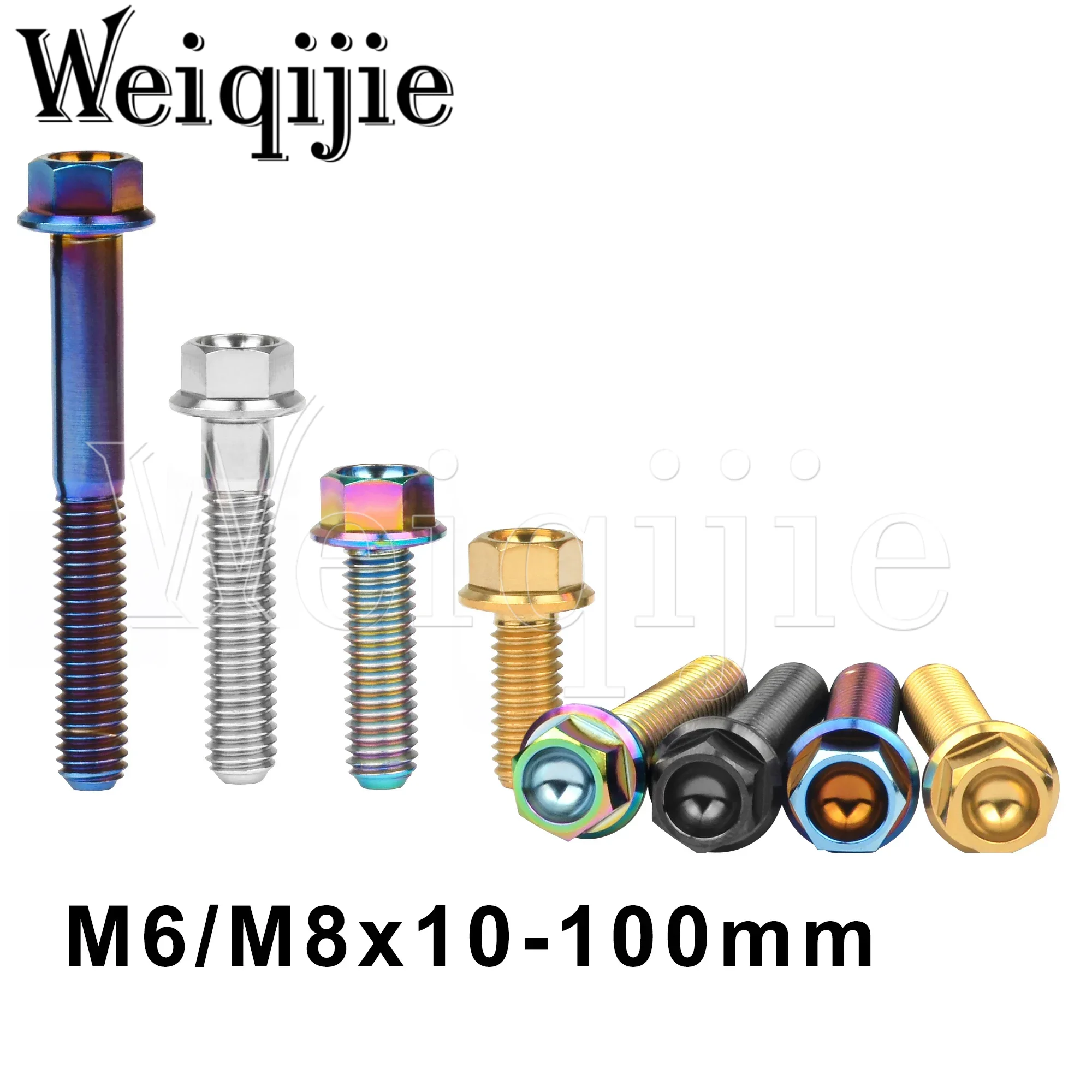 Weiqijie Titanium Bolt M6/M8x10 15 20 25 30 35 40 45 50 55 60 70 75 80 90 100mm Hex Head Flange Screw for Bicycle And Motorcycle
Weiqijie Titanium Bolt M6/M8x10 15 20 25 30 35 40 45 50 55 60 70 75 80 90 100mm Hex Head Flange Screw for Bicycle And Motorcycle
