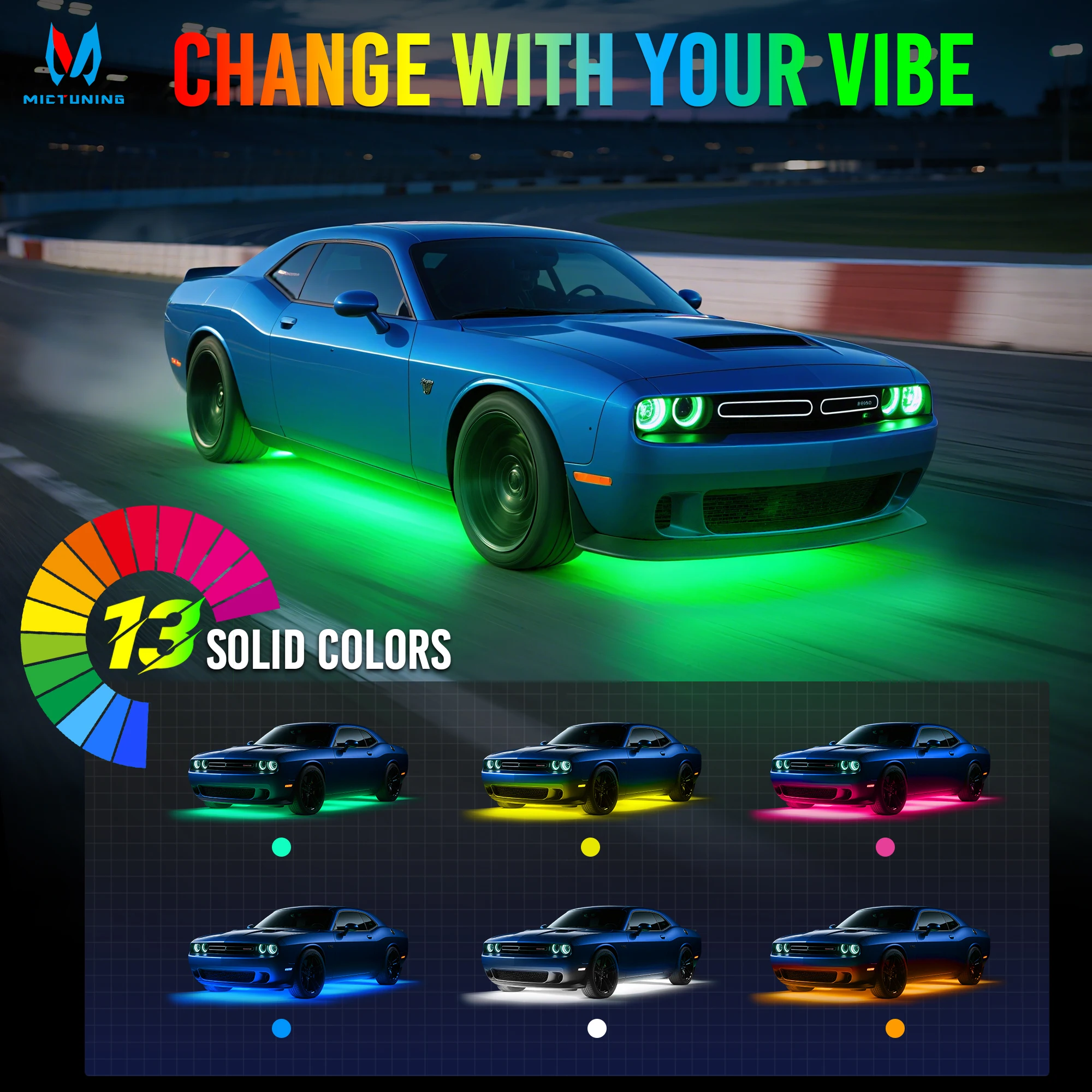 MICTUNING 8PCS U8 RGB Underglow LED Light Bar with Dual Remote Control Waterproof Multicolor Underbody Light Strip For Car SUV
MICTUNING 8PCS U8 RGB Underglow LED Light Bar with Dual Remote Control Waterproof Multicolor Underbody Light Strip For Car SUV