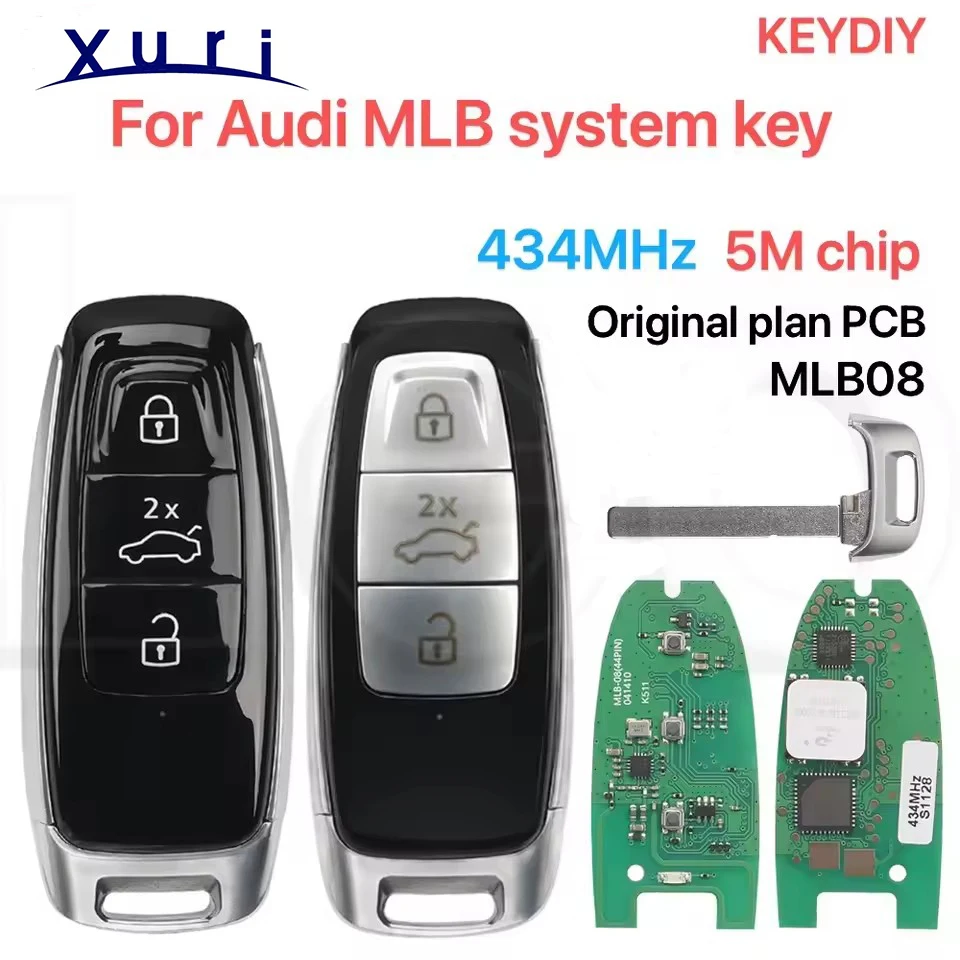 Xuri For Audi MLB A6 A7 A8 S RS(2018-2024) keyless go smart key 4N0959754EG/CL/EN/DP/CH/CQ/DR/BC 434MHz 5Mchip original lian PCB
Xuri For Audi MLB A6 A7 A8 S RS(2018-2024) keyless go smart key 4N0959754EG/CL/EN/DP/CH/CQ/DR/BC 434MHz 5Mchip original lian PCB
