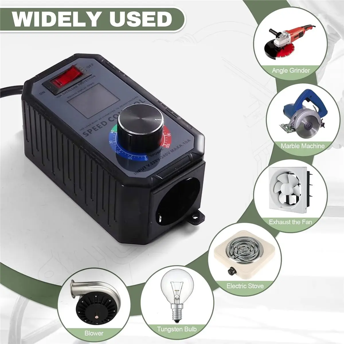 Light Weight 4000 W Motor Speed Regulator AC 230V 10A Voltage Regulator for Angle Grinders,Blowers,Hand Drills,Circular Saws Eu
Light Weight 4000 W Motor Speed Regulator AC 230V 10A Voltage Regulator for Angle Grinders,Blowers,Hand Drills,Circular Saws Eu