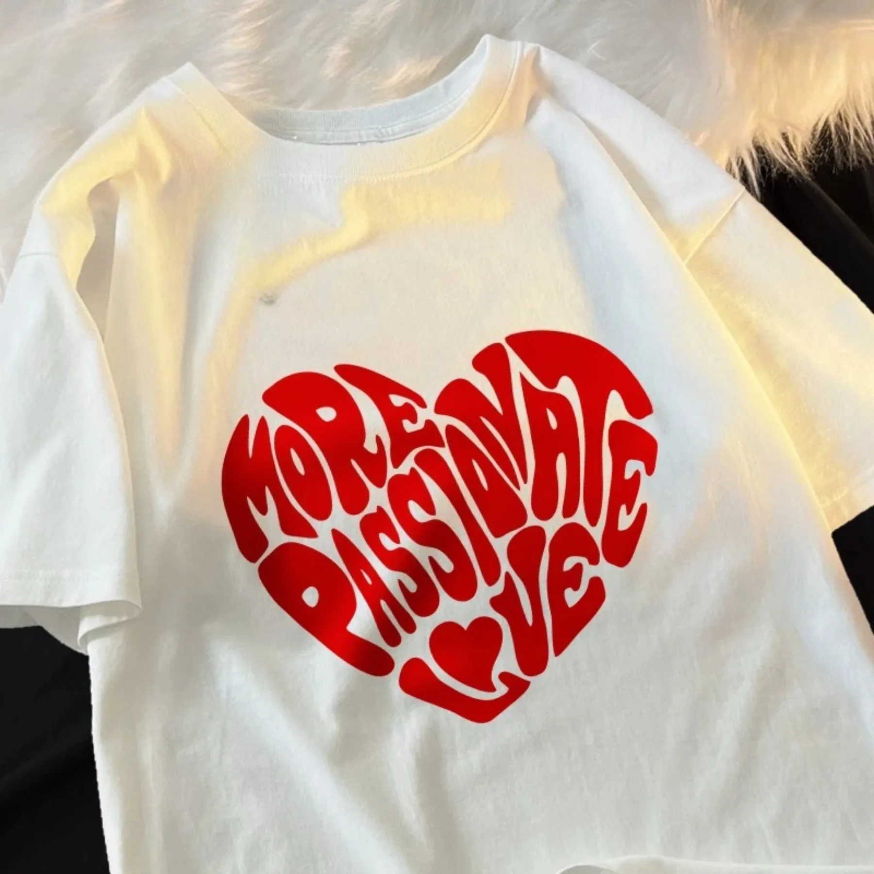 Футболка с принтом More Passionate Love для мужчин и женщин, повседневная летняя футболка, повседневная футболка с потным узором, пара хлопковых топов в стиле хип-хоп
Футболка с принтом More Passionate Love для мужчин и женщин, повседневная летняя футболка, повседневная футболка с потным узором, пара хлопковых топов в стиле хип-хоп