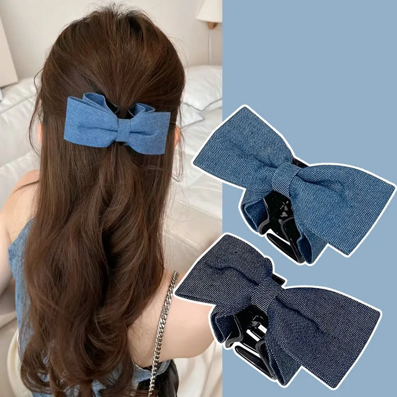 Fashion Denim Ponytail Clip Bow Hair Crab Clamp Clips Cute Hairclaw for Women Girls Korean Hair Accessories
Fashion Denim Ponytail Clip Bow Hair Crab Clamp Clips Cute Hairclaw for Women Girls Korean Hair Accessories
