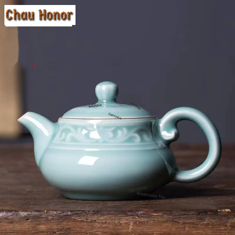 200ml Handmade Longquan Celadon Teapot Antique Song Rhyme Traditional Pot Tea Brewing Kettle Tea Ceremony Accessories Craft Gift
200ml Handmade Longquan Celadon Teapot Antique Song Rhyme Traditional Pot Tea Brewing Kettle Tea Ceremony Accessories Craft Gift