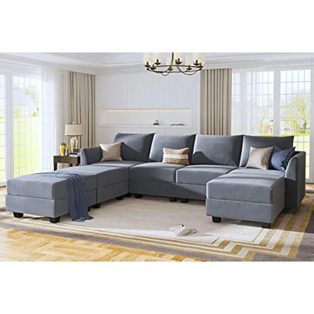 Modular Sectional Sofa U Shaped Modular Couch Reversible Sofa Sectional Couch with Storage Seat, Bluish Grey
Modular Sectional Sofa U Shaped Modular Couch Reversible Sofa Sectional Couch with Storage Seat, Bluish Grey