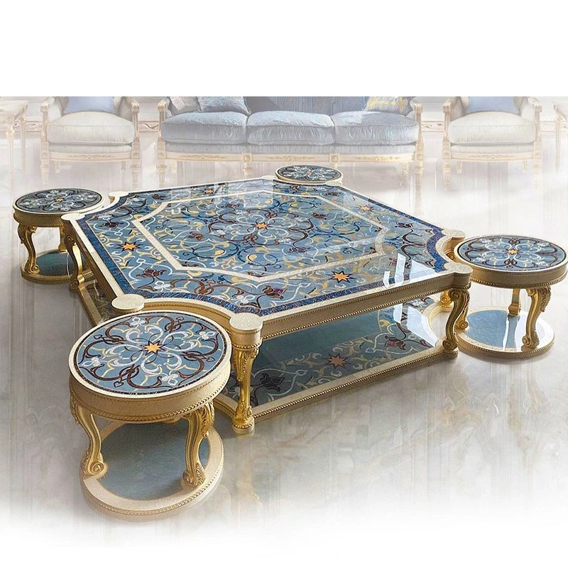 Coffee table inlaid shell parquet craft coffee table round table combination living room complete set of furniture
Coffee table inlaid shell parquet craft coffee table round table combination living room complete set of furniture