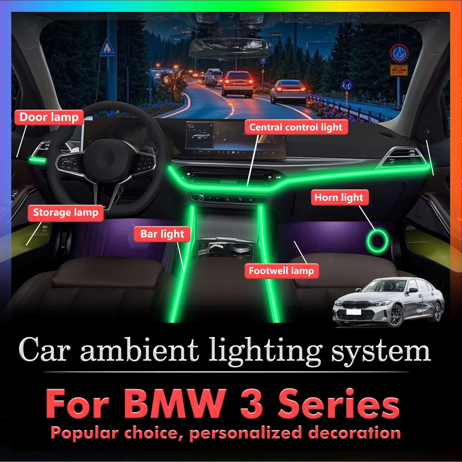 For BMW 3 Series Car Interior Ambient Lamp Kit RGB 64-Color LED Smart Remote Control Energy Saving Efficient Lights
For BMW 3 Series Car Interior Ambient Lamp Kit RGB 64-Color LED Smart Remote Control Energy Saving Efficient Lights