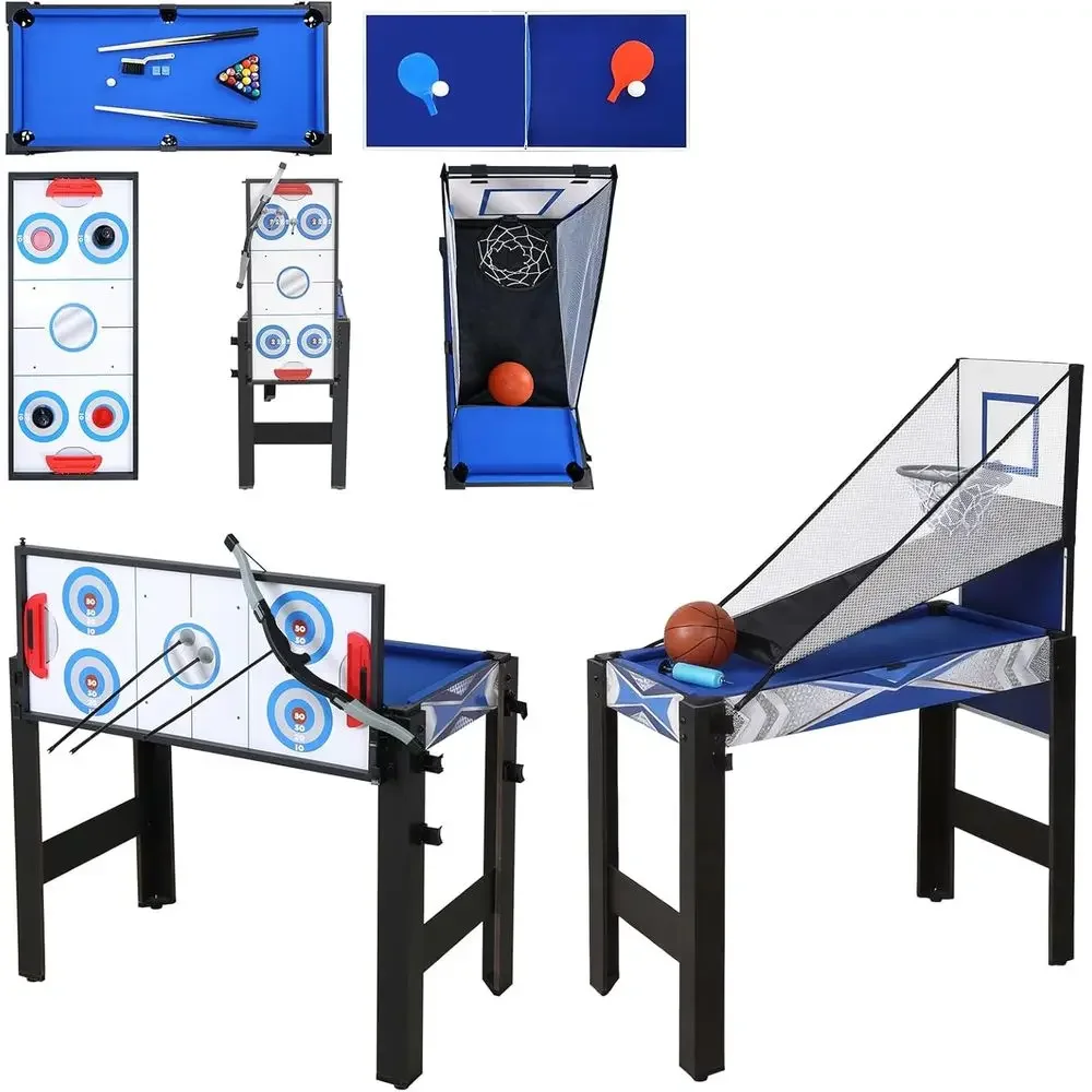 All-in-One Family Fun Game Table: Tennis, Pool, Archery, Hockey, Basketball
All-in-One Family Fun Game Table: Tennis, Pool, Archery, Hockey, Basketball