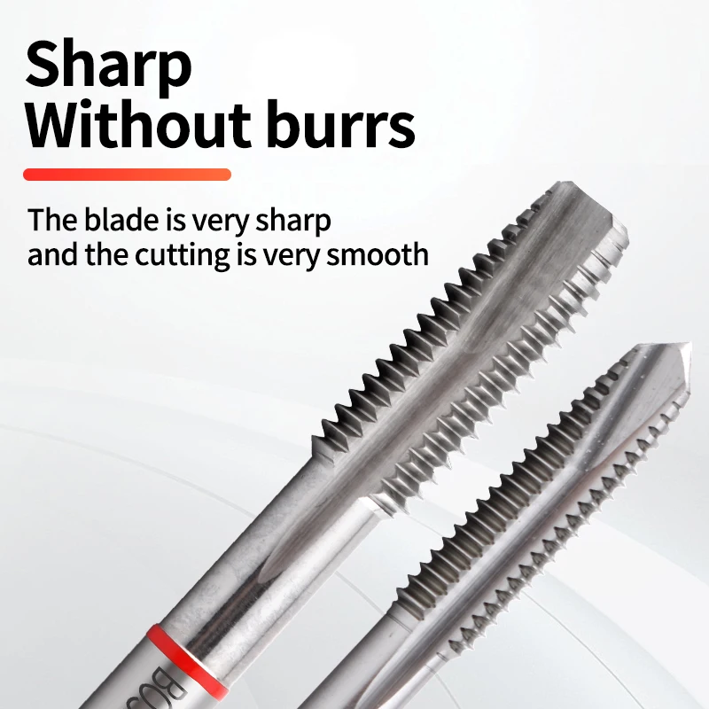 BOSS TAPS HSSE Red Ring JIS Standard Spiral Pointed Tap UNC UNF 1-64 2-56 4-40 6-32 8-32 10-24 1/4 Machine Screw Thread Taps
BOSS TAPS HSSE Red Ring JIS Standard Spiral Pointed Tap UNC UNF 1-64 2-56 4-40 6-32 8-32 10-24 1/4 Machine Screw Thread Taps
