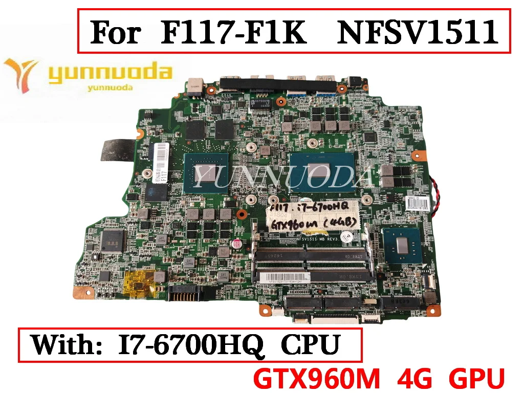 Laptop motherboard For tongbang X6 X6Ti F117-F1K NFSV1511 REV 3.1 With i7-6700hq CPU gtx965 GPU MBPNFSV158-1311-1331
Laptop motherboard For tongbang X6 X6Ti F117-F1K NFSV1511 REV 3.1 With i7-6700hq CPU gtx965 GPU MBPNFSV158-1311-1331