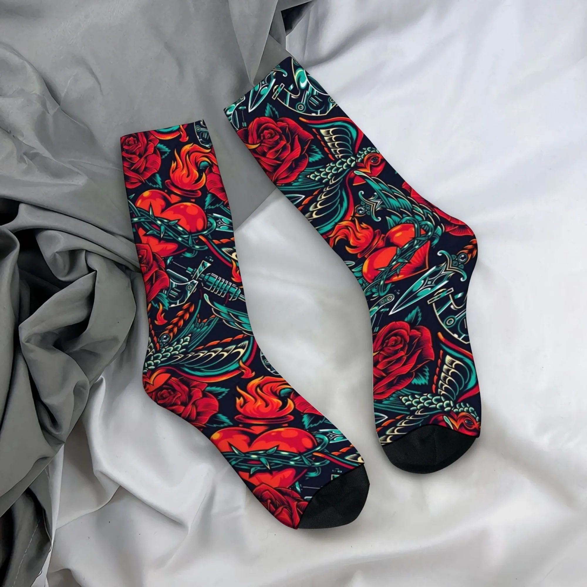 American Traditional Tattoo Art Socks Rose Totem Print Mid-calf Socks Red Blue Retro Street Style Rebellious Breathable Socks
American Traditional Tattoo Art Socks Rose Totem Print Mid-calf Socks Red Blue Retro Street Style Rebellious Breathable Socks