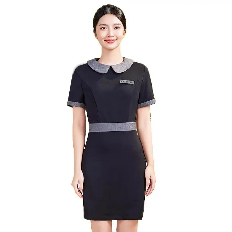 Beauty Technician Health Work Uniform Doll Collar Short Sleeved Elastic Professional Nail Art Spa Foot Bath Dress Printed Logo
Beauty Technician Health Work Uniform Doll Collar Short Sleeved Elastic Professional Nail Art Spa Foot Bath Dress Printed Logo