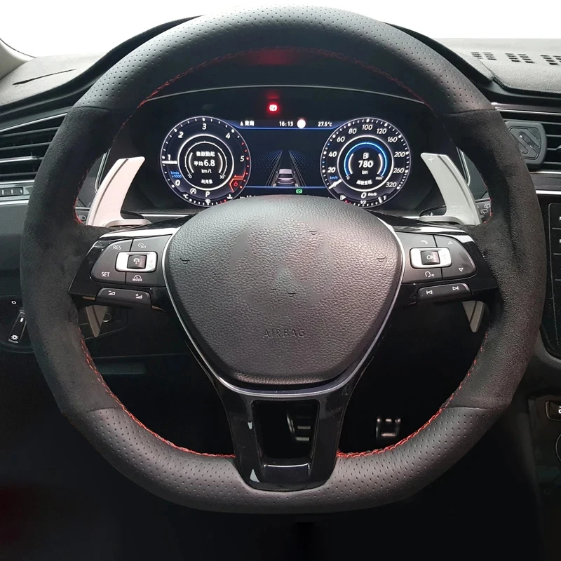 Hand-stitched Black Genuine Leather Suede Car Steering Wheel Cover For Volkswagen Golf 7 Mk7 New Polo Passat B8
Hand-stitched Black Genuine Leather Suede Car Steering Wheel Cover For Volkswagen Golf 7 Mk7 New Polo Passat B8