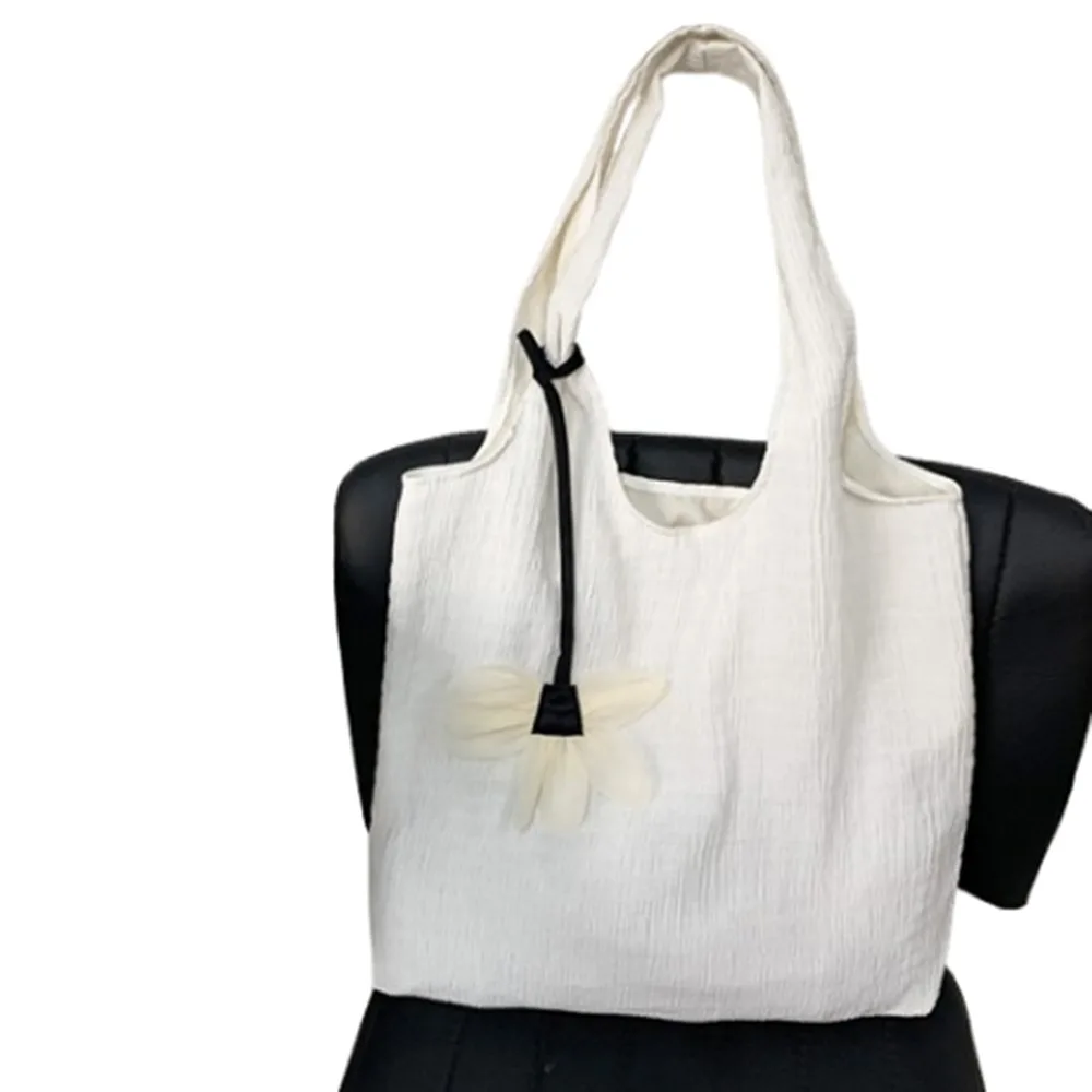 Soft Women's Shoulder Bag Sweet Large Capacity Solid Color Handbag with Flower Pendant Spacious Interior Shopping Bags Students
Soft Women's Shoulder Bag Sweet Large Capacity Solid Color Handbag with Flower Pendant Spacious Interior Shopping Bags Students