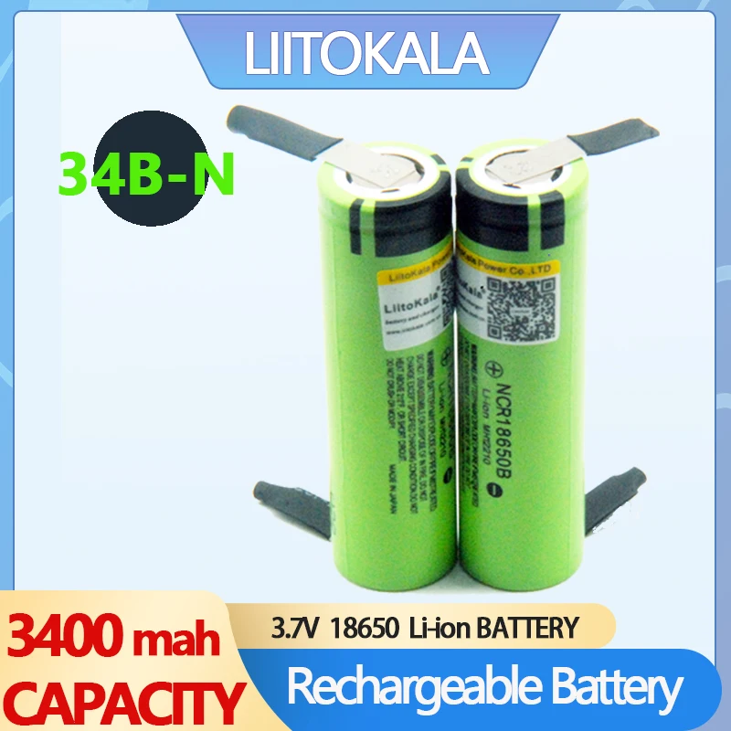 Liitokala 100% New Original NCR18650B 18650 3.7v 3400mah Lithium Rechargeable Battery Welding Nickel Sheet batteries
Liitokala 100% New Original NCR18650B 18650 3.7v 3400mah Lithium Rechargeable Battery Welding Nickel Sheet batteries