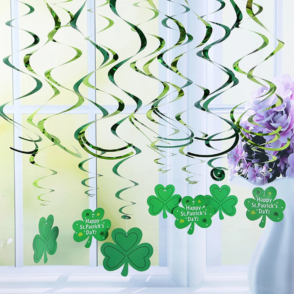 30 Sets St Patrick Day Hanging Swirls Paper Clover Decor Bright Green PVC Non Fading Festive Party Supplies
30 Sets St Patrick Day Hanging Swirls Paper Clover Decor Bright Green PVC Non Fading Festive Party Supplies