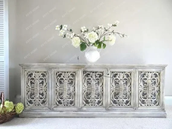 country retro solid wood carving flower TV cabinet antique dining side cabinet
country retro solid wood carving flower TV cabinet antique dining side cabinet