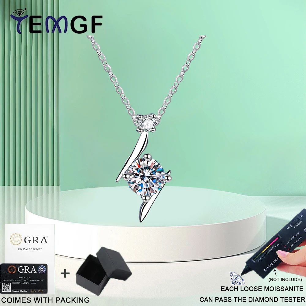 TEMGF Sparkling Moissanite/Zircon Pendant Necklace for Woman 100% S925 Sterling Silver Neck Chain Fine Jewelry Surprise Gifts
TEMGF Sparkling Moissanite/Zircon Pendant Necklace for Woman 100% S925 Sterling Silver Neck Chain Fine Jewelry Surprise Gifts