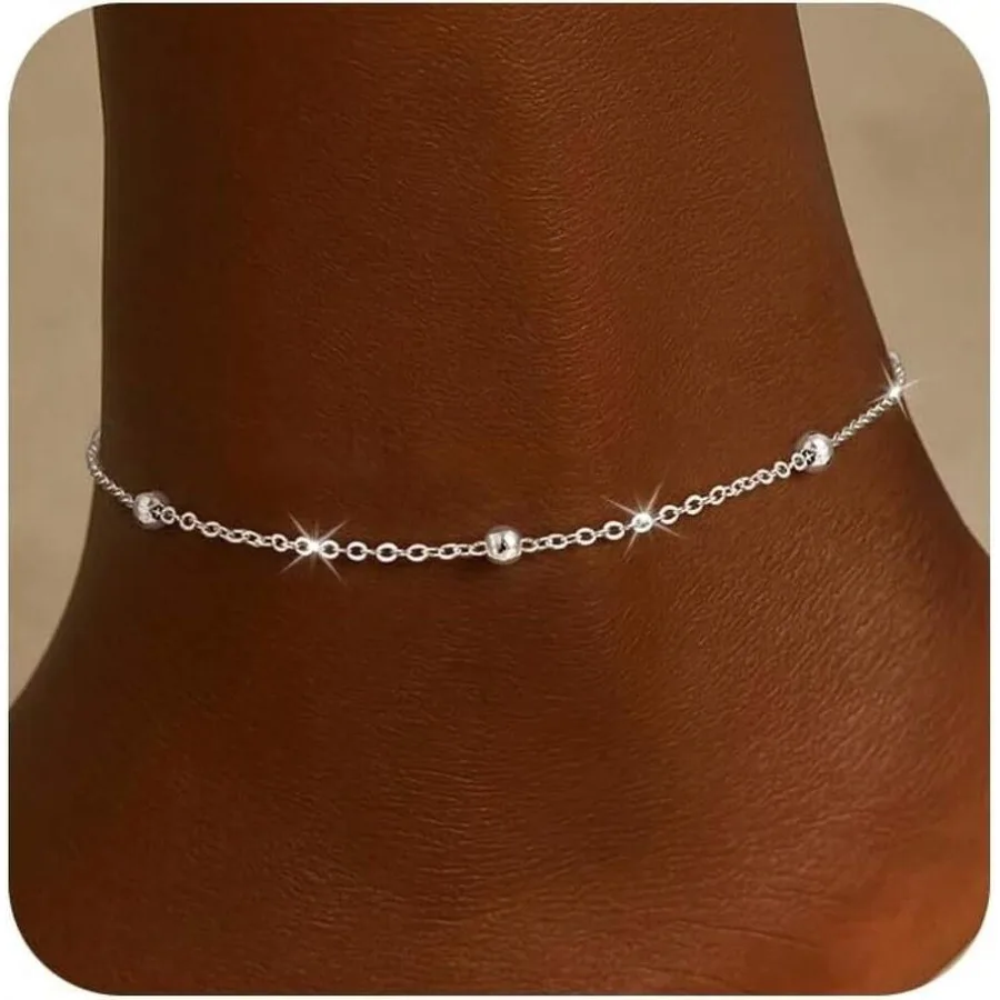 Moodear Ankle Bracelets For Women 14K Silver Plated Anklets For Women Waterproof Dainty Twist Cuban Link Satellite Bead Chain A
Moodear Ankle Bracelets For Women 14K Silver Plated Anklets For Women Waterproof Dainty Twist Cuban Link Satellite Bead Chain A