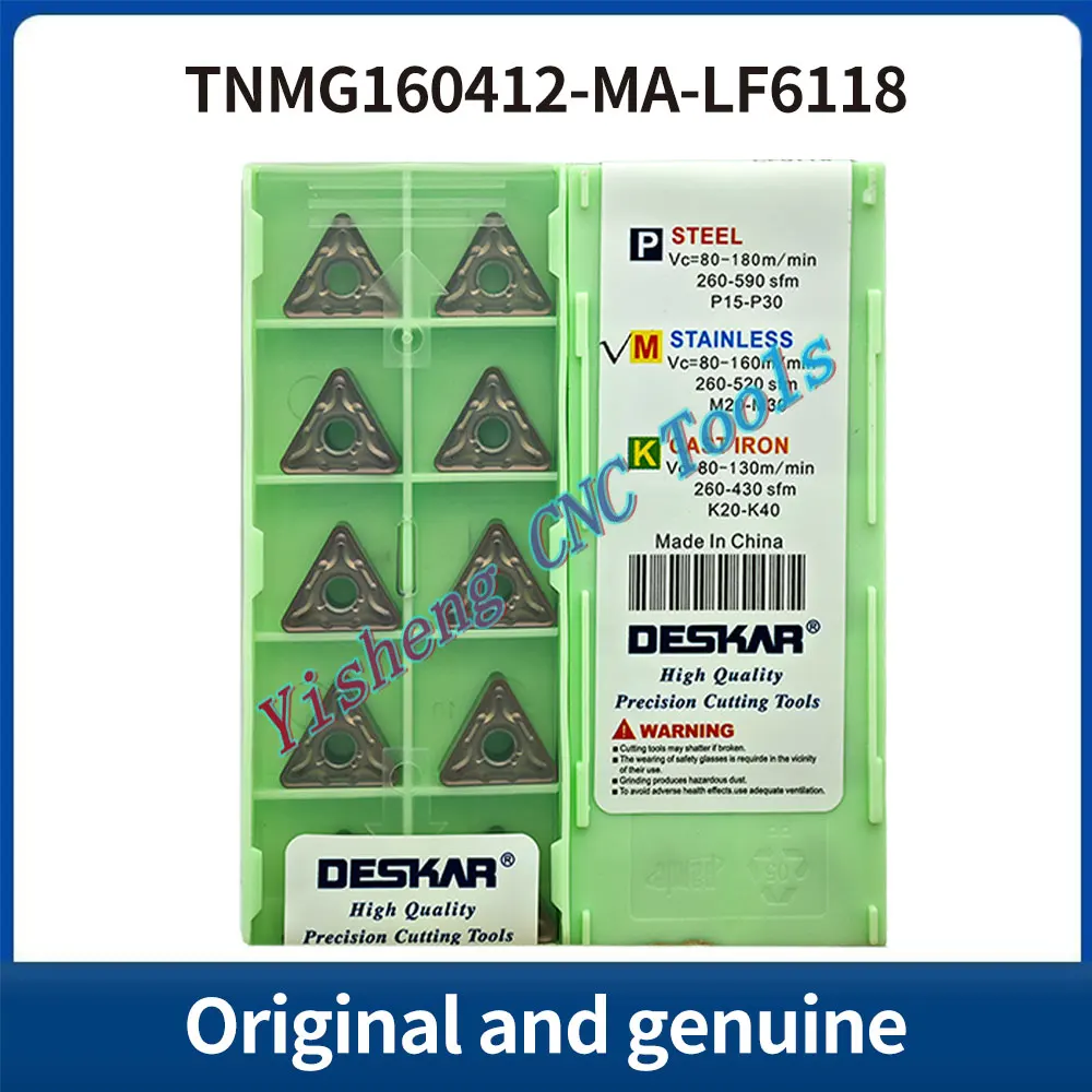 DESKAR 100% Original TNMG160404-MA TNMG160408-MA TNMG160412-MA LF6018 LF6118 TF618 LF6018S LF9018
DESKAR 100% Original TNMG160404-MA TNMG160408-MA TNMG160412-MA LF6018 LF6118 TF618 LF6018S LF9018