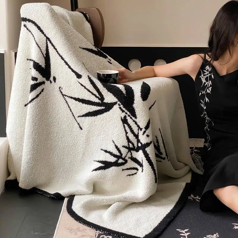 Chinese Style Bamboo Forest Blanket Black White Retro Bamboo Cover Blanket Living Room Sofa Air Conditioner Blanket
Chinese Style Bamboo Forest Blanket Black White Retro Bamboo Cover Blanket Living Room Sofa Air Conditioner Blanket