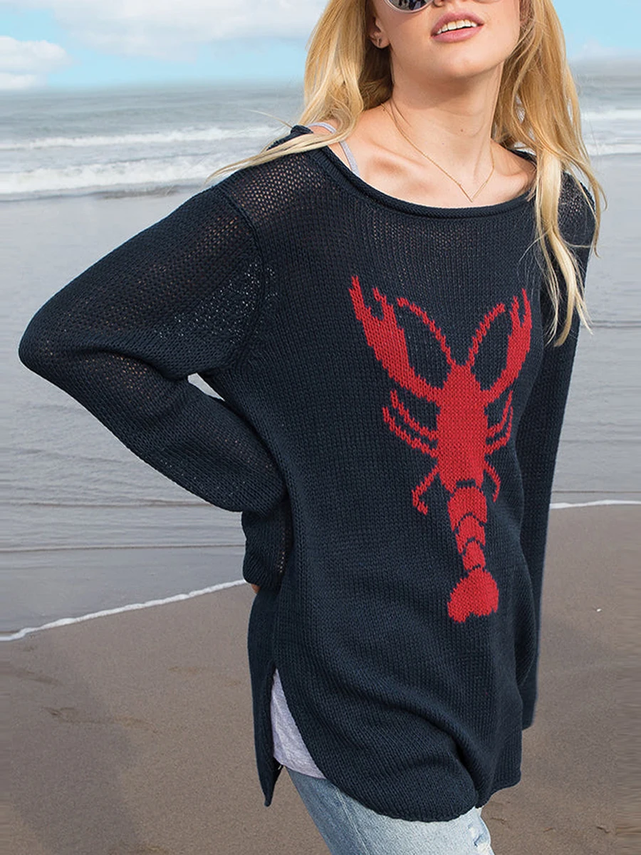 Women Knit Sweater Lobster Long Sleeve Crew Neck Pullover Warm Pullovers for Fall Winter Casual Streetwear Knitwear Jumpers
Women Knit Sweater Lobster Long Sleeve Crew Neck Pullover Warm Pullovers for Fall Winter Casual Streetwear Knitwear Jumpers