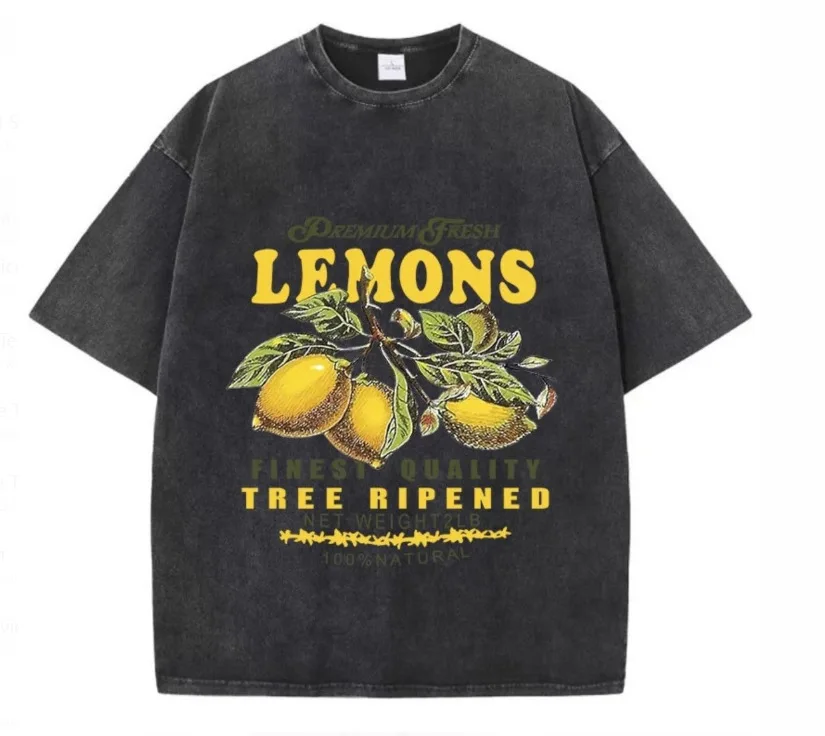 Summer Fresh Lemons Prints Washed T-Shirts Man Cotton Oversized O-Neck Tops Street Vintage Short Sleeve Casual Woman Clothes
Summer Fresh Lemons Prints Washed T-Shirts Man Cotton Oversized O-Neck Tops Street Vintage Short Sleeve Casual Woman Clothes