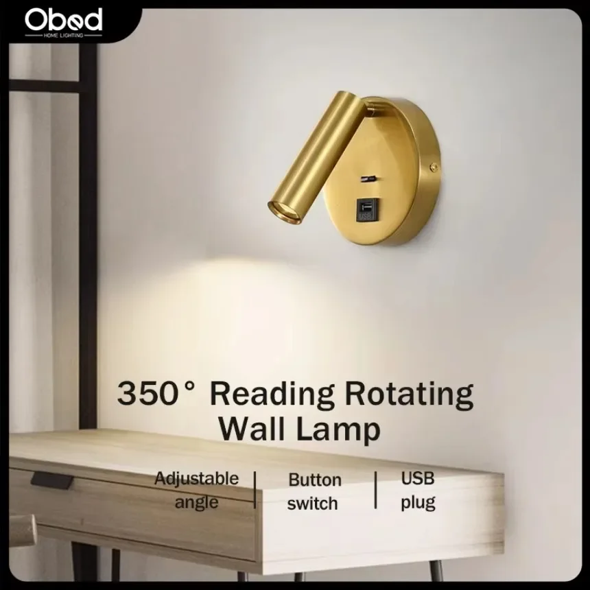 Modern LED Wall Light Surface Mounted USB Charging Interface Rotatable Reading Lights Hotel Bedside Study Bedroom Night Light
Modern LED Wall Light Surface Mounted USB Charging Interface Rotatable Reading Lights Hotel Bedside Study Bedroom Night Light