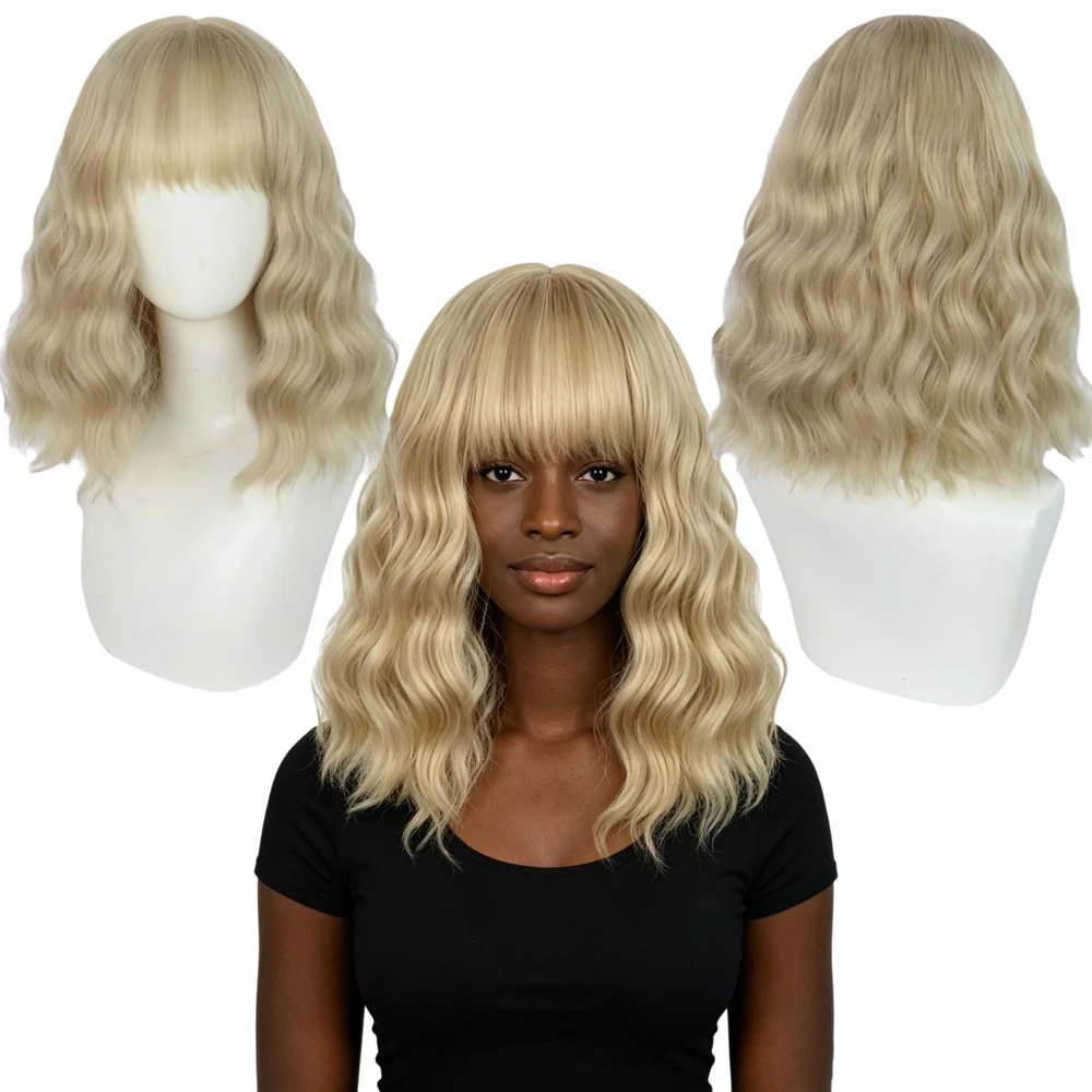 Light Ash Blonde Medium Long Water Wave Wig for Black Women, Daily Wear with Bangs, Natural Fluffy Heat Resistant Fiber Full Wig
Light Ash Blonde Medium Long Water Wave Wig for Black Women, Daily Wear with Bangs, Natural Fluffy Heat Resistant Fiber Full Wig