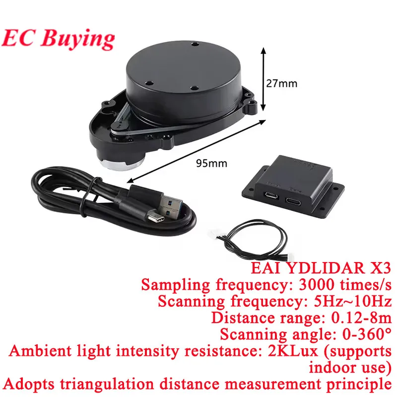 YDLIDAR X3 LIDAR TOF 360° Laser Radar Scanner Ranging Sensor Module 8 Meters 10Hz Scanning Frequency Support Robot ROS1 ROS2 EAI
YDLIDAR X3 LIDAR TOF 360° Laser Radar Scanner Ranging Sensor Module 8 Meters 10Hz Scanning Frequency Support Robot ROS1 ROS2 EAI
