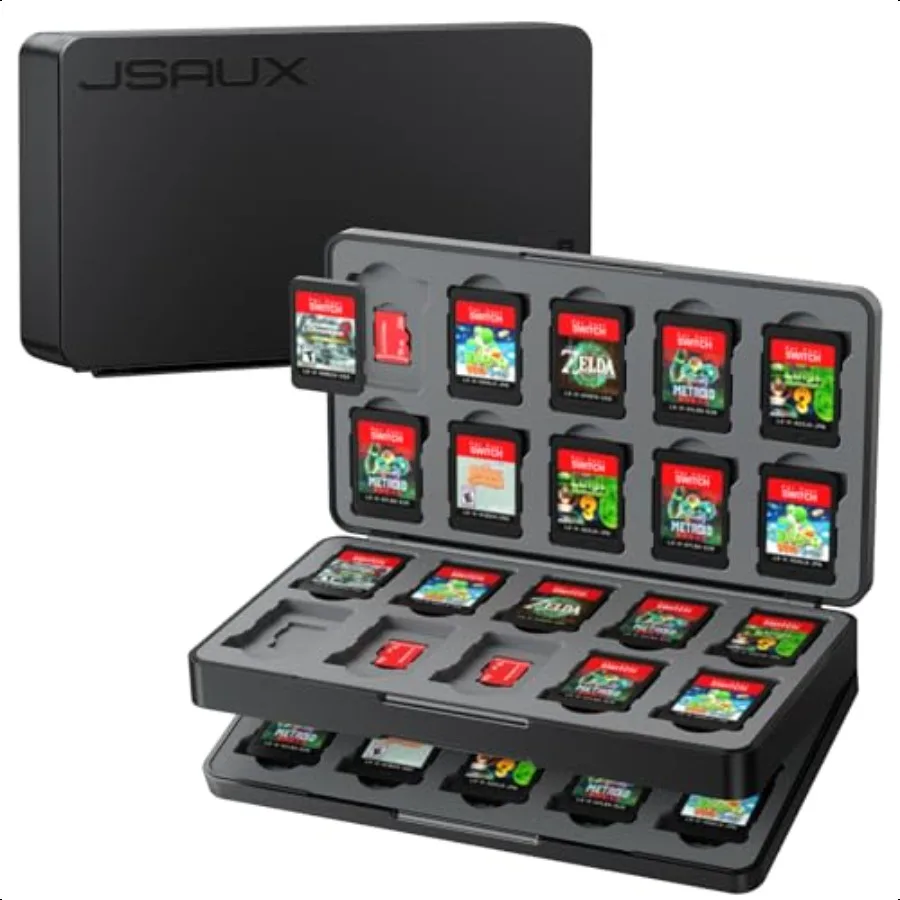 Чехол для игровых карт для Switch 2 2025 Switch OLED и Lite, 40 слотов, жесткий чехол для хранения 40 игровых картриджей и автомобилей Micro SD 
Чехол для игровых карт для Switch 2 2025 Switch OLED и Lite, 40 слотов, жесткий чехол для хранения 40 игровых картриджей и автомобилей Micro SD