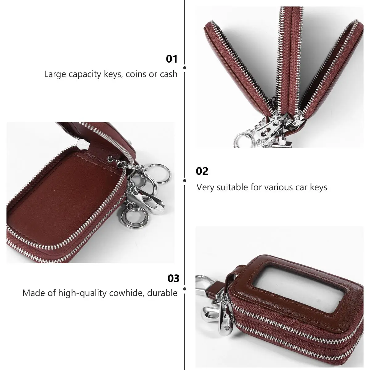 Car Key Bag Large Capacity Zipper Cowhide Hanging Waist Pouch Storage Key Holder Perfect For Car Keys Coins Cash
Car Key Bag Large Capacity Zipper Cowhide Hanging Waist Pouch Storage Key Holder Perfect For Car Keys Coins Cash
