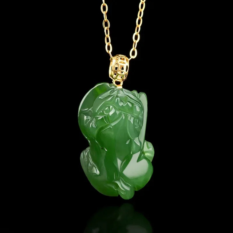 High Grade Hotan Jade Pixiu Necklace 18K Gold Inlaid Silver Chain Women's Pendant Natural Energy Enhanced Magnetic Field Jewelry
High Grade Hotan Jade Pixiu Necklace 18K Gold Inlaid Silver Chain Women's Pendant Natural Energy Enhanced Magnetic Field Jewelry