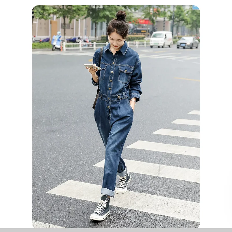 Spring/Autumn Stylish Denim Women's Jumpsuit Youthful Slimming Loose Fit Trendy Set
Spring/Autumn Stylish Denim Women's Jumpsuit Youthful Slimming Loose Fit Trendy Set