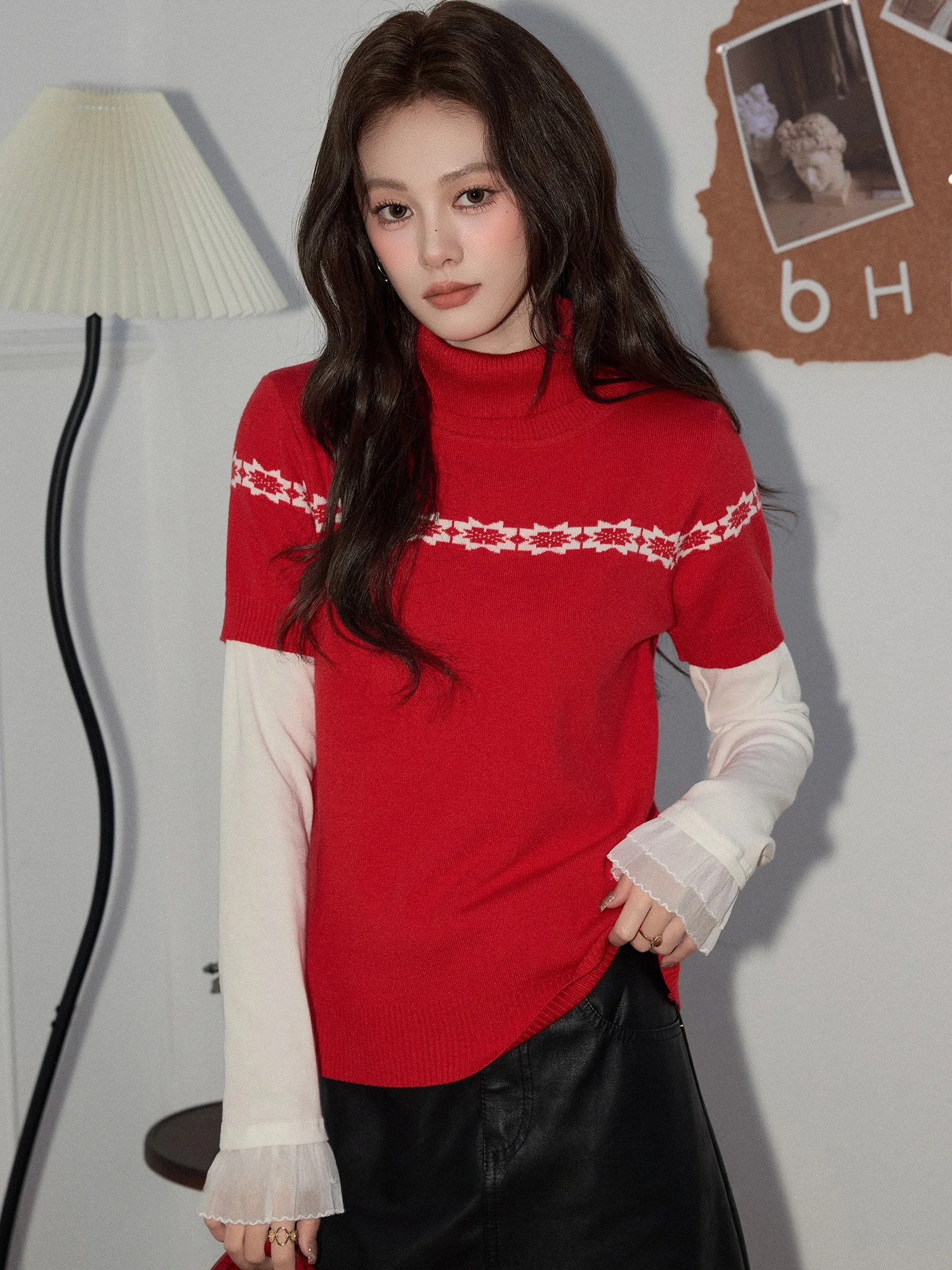 Red Fair Isle High Ne Knitted Sweater ort Sve Layering Top for Women Autumn Winter New Year Thiened Soft Knitwear
Red Fair Isle High Ne Knitted Sweater ort Sve Layering Top for Women Autumn Winter New Year Thiened Soft Knitwear