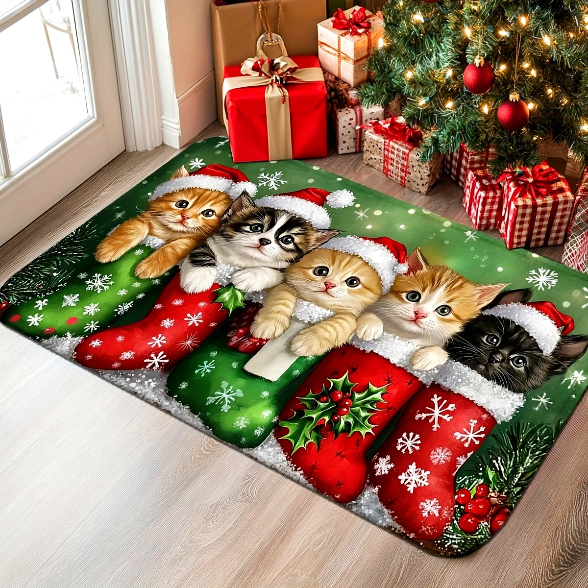VIKAMA Christmas Carpet Cute 5 Kittens Floor Mat Door Mat Soft Welcome Carpet Living Room Carpet Rug For Bedroom Home Decoration
VIKAMA Christmas Carpet Cute 5 Kittens Floor Mat Door Mat Soft Welcome Carpet Living Room Carpet Rug For Bedroom Home Decoration