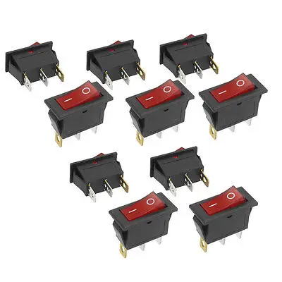 10 Pcs 3 Pin SPST Red Neon Light On/Off Rocker Switch AC 250V/15A 125V/20A
10 Pcs 3 Pin SPST Red Neon Light On/Off Rocker Switch AC 250V/15A 125V/20A