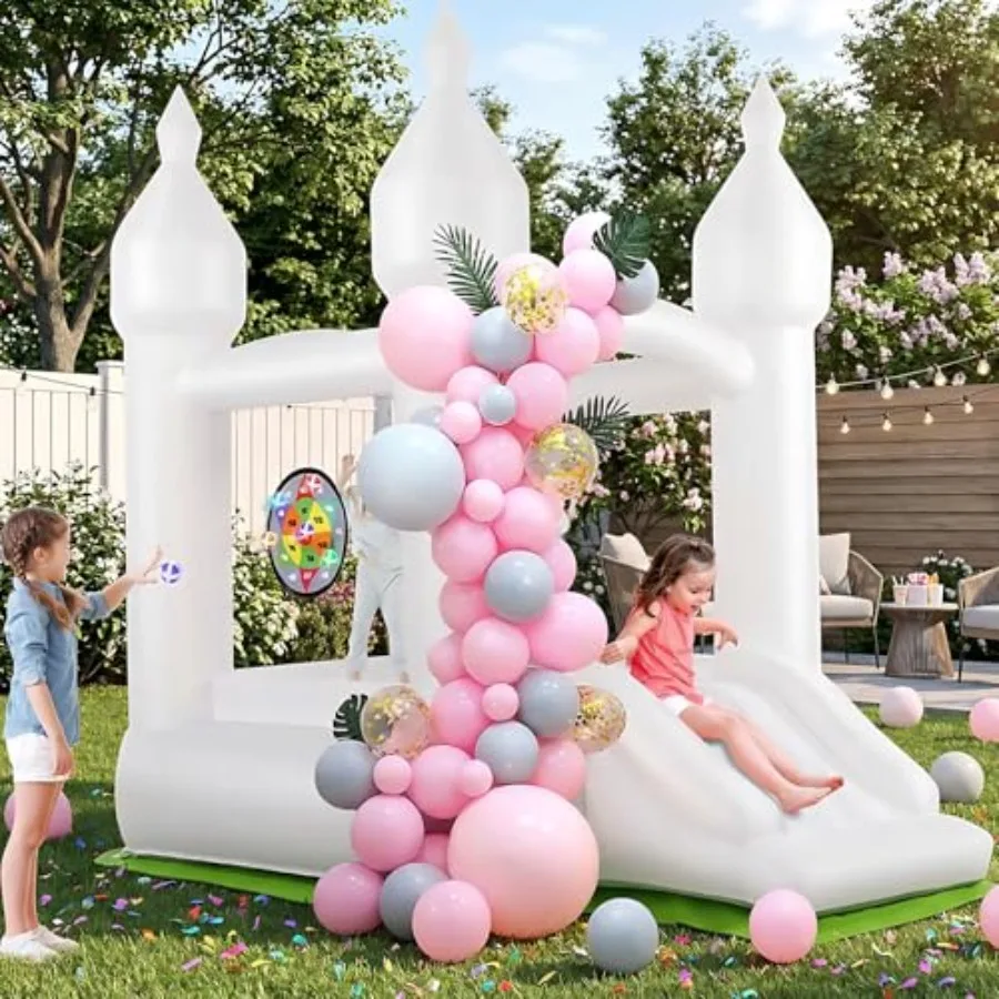 Inflatable White Bounce House for,Jump House 3in1 Bouncy Castles A Spacious Joy-Room Bounce House for 3-10 No Blower
Inflatable White Bounce House for,Jump House 3in1 Bouncy Castles A Spacious Joy-Room Bounce House for 3-10 No Blower