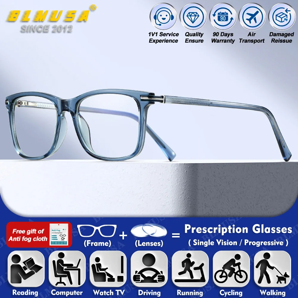 BLMUSA (M) Classic Men Square Photochromic Myopia Prescription Glasses High Quality Anti Blue Ray Progressive Reading Eyeglasses
BLMUSA (M) Classic Men Square Photochromic Myopia Prescription Glasses High Quality Anti Blue Ray Progressive Reading Eyeglasses