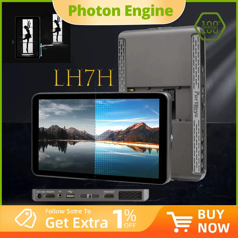 Portkeys LH7H Camera Field Monitor 7" 1000 Nit Touch Screen 3D LUT ARRI False Color New Peaking for DSLR
Portkeys LH7H Camera Field Monitor 7" 1000 Nit Touch Screen 3D LUT ARRI False Color New Peaking for DSLR