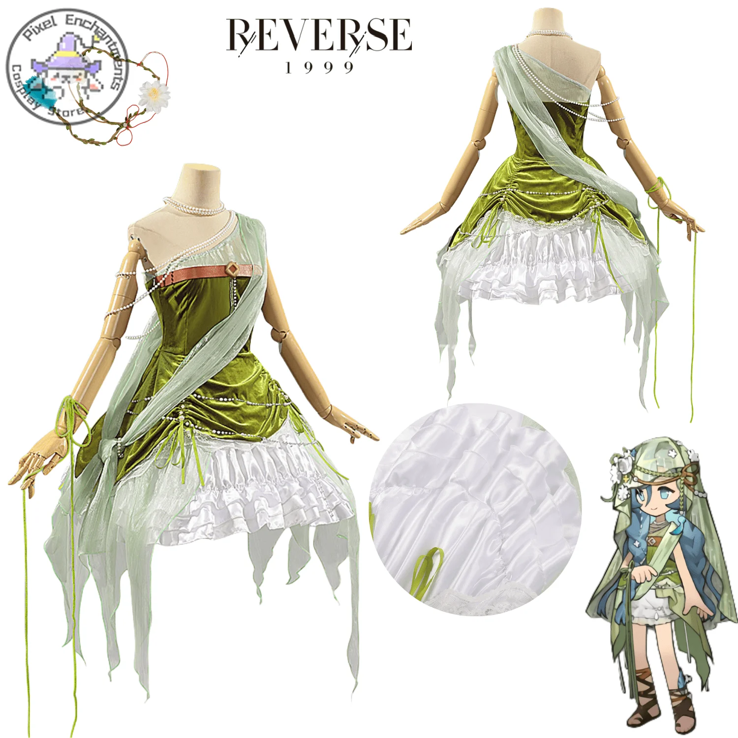 Game Reverse: 1999 37 Cosplay Costume Fashion Role Playing Anime Thirty Seven Sexy Green Dress for Women Adult Comic Con Party
Game Reverse: 1999 37 Cosplay Costume Fashion Role Playing Anime Thirty Seven Sexy Green Dress for Women Adult Comic Con Party