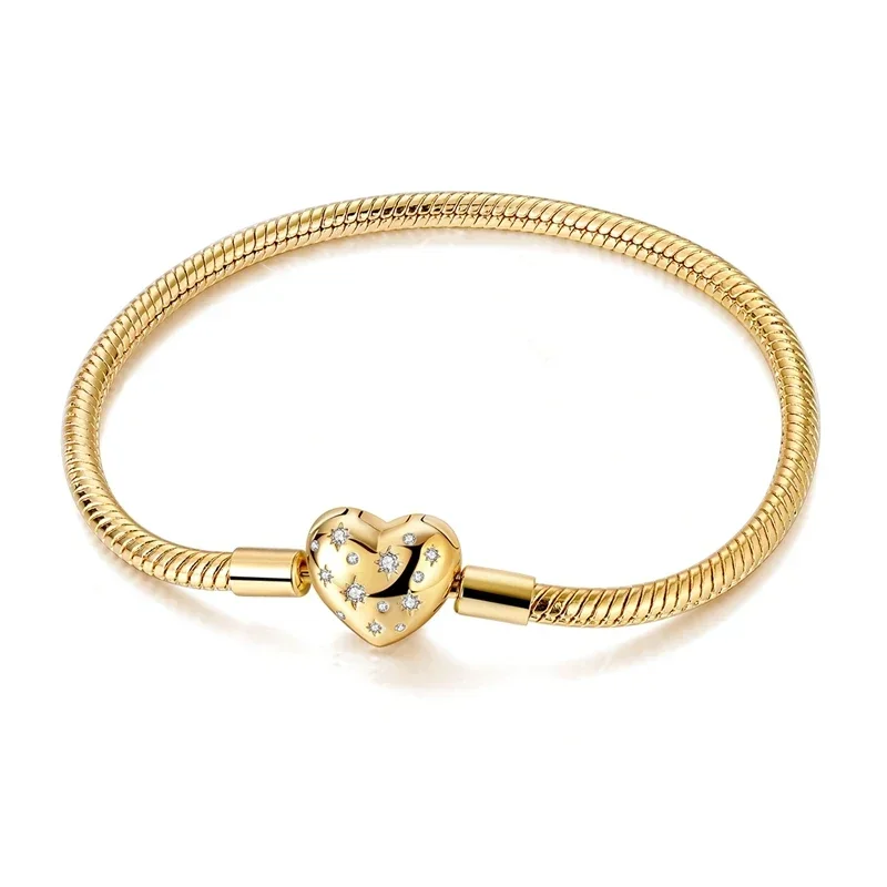 Original Golden Sparkling Heart Shaped Bracelet Fit Charms Beads Fashion Women Jewelry Surprise Giftgift for a good friend
Original Golden Sparkling Heart Shaped Bracelet Fit Charms Beads Fashion Women Jewelry Surprise Giftgift for a good friend