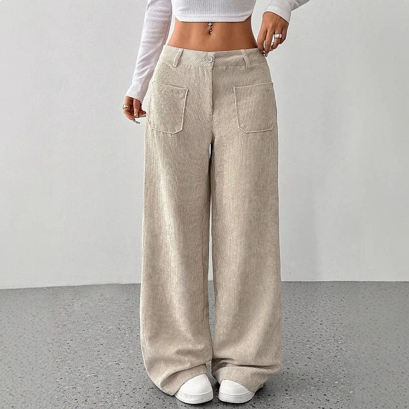 Autumn Winter Corduroy High Waist Wide Leg Pants Women Casual Trousers Loose Fit Multi Pocket Long Pants
Autumn Winter Corduroy High Waist Wide Leg Pants Women Casual Trousers Loose Fit Multi Pocket Long Pants