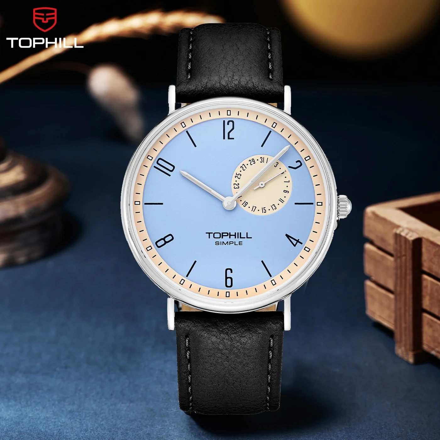 TOPHILL 40 мм часы для мужчин простой циферблат с календарем кварцевые часы кожаный ремешок 3l6L нержавеющая сталь резьбовая заводная головка 
TOPHILL 40 мм часы для мужчин простой циферблат с календарем кварцевые часы кожаный ремешок 3l6L нержавеющая сталь резьбовая заводная головка