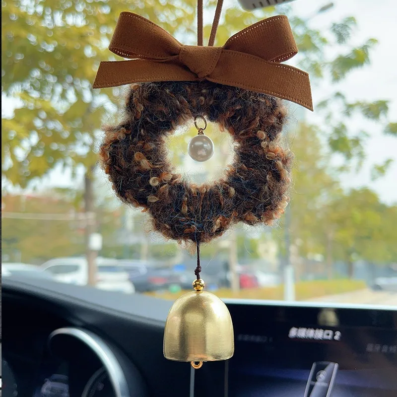 Handmade Woven Car Rearview Mirror Interior Hanging Ornament Copper Bell Decoration Christmas Maillard Color Series Women Gift
Handmade Woven Car Rearview Mirror Interior Hanging Ornament Copper Bell Decoration Christmas Maillard Color Series Women Gift