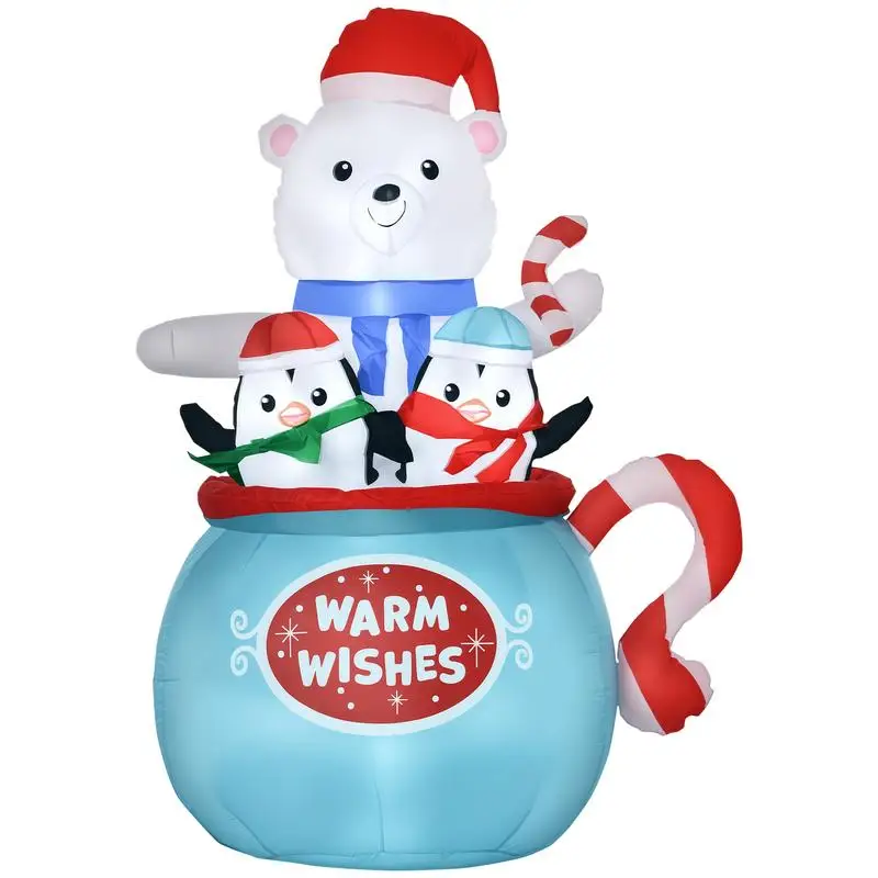 Outsunny 5ft Christmas Inflatables Outdoor Decorations Blessed Polar Bear and Penguins in the Cup, Blow-Up LED Yard Christmas Decor for Garden, Lawn, Party, Holiday
Outsunny 5ft Christmas Inflatables Outdoor Decorations Blessed Polar Bear and Penguins in the Cup, Blow-Up LED Yard Christmas Decor for Garden, Lawn, Party, Holiday