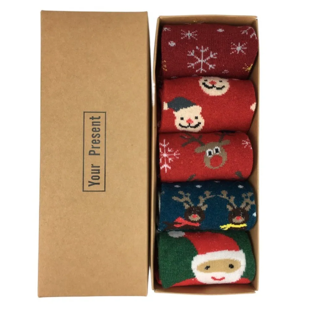 5 pairs Comfy Wool Christmas Socks Bow Christmas Tree Women Socks Little Bear Mid Tube Mid-Tube Socks Happy New Year
5 pairs Comfy Wool Christmas Socks Bow Christmas Tree Women Socks Little Bear Mid Tube Mid-Tube Socks Happy New Year