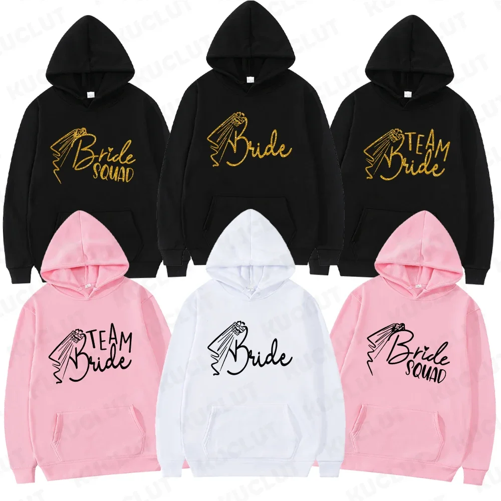 Fashion Team Bride Squad Hoodies Women Long Sleeve Sweatshirts Casual Harajuku Streetwear Pullovers Bachelorette Party Hoodies
Fashion Team Bride Squad Hoodies Women Long Sleeve Sweatshirts Casual Harajuku Streetwear Pullovers Bachelorette Party Hoodies