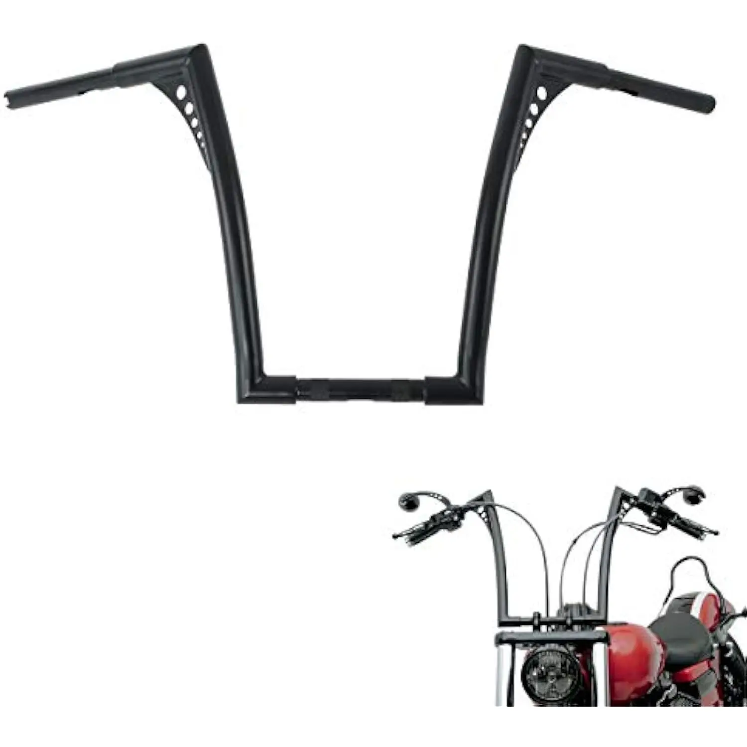 Мотоциклетные черные вешалки 16 Rise APE Bar 1-1/4 руль летучая мышь для Harley Sportster XL Softail Dyna Road King
Мотоциклетные черные вешалки 16 Rise APE Bar 1-1/4 руль летучая мышь для Harley Sportster XL Softail Dyna Road King