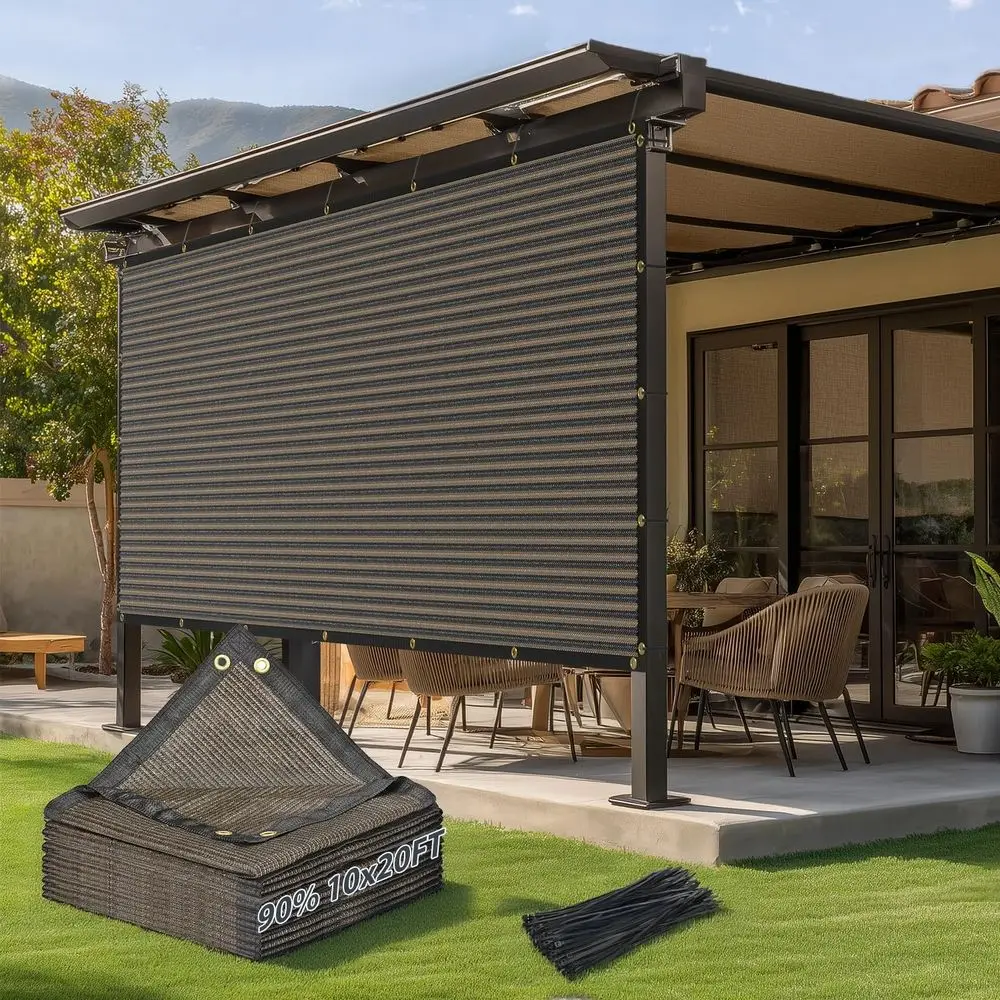 90% Shade Cloth, 10x20ft Garden Cover with Reinforced Grommets, Mesh Tarp for Sun and Privacy in Greenhouse, Plants, Pergola, an
90% Shade Cloth, 10x20ft Garden Cover with Reinforced Grommets, Mesh Tarp for Sun and Privacy in Greenhouse, Plants, Pergola, an