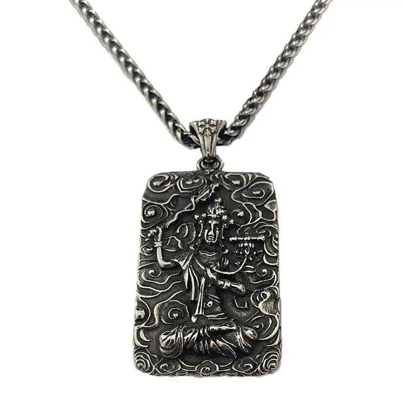 Men's Manjusri Pendant Necklace Stainless Steel/Titanium Steel Religious Jewelry Engraved Guardian Saint Medal Fashionable
Men's Manjusri Pendant Necklace Stainless Steel/Titanium Steel Religious Jewelry Engraved Guardian Saint Medal Fashionable
